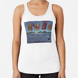 Four Armchairs in the Sky by Salvador Dali Racerback Tank Top