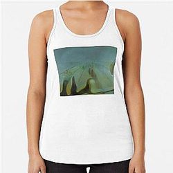 Enigma Unfinished Version Of The Three Glorious Enigmas By Salvador Dali Racerback Tank Top