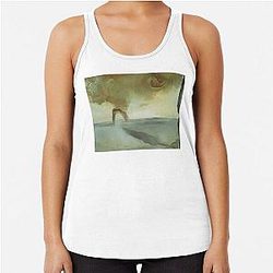 Landscape with Rock in the Shape of a Triumphal Arch by Salvador Dali Racerback Tank Top