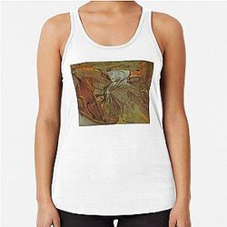 Bed and bedside tables ferociously attacking a cello by Salvador Dali racerback tank top