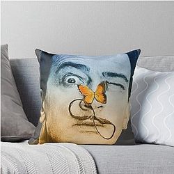 Salvador Dali Butterfly Man Throw Pillow