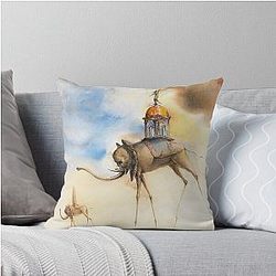 Elephant Spatiaux by Salvador Dali Throw Pillow