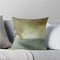 Landscape with Rock in the Shape of a Triumphal Arch by Salvador Dali Throw Pillow