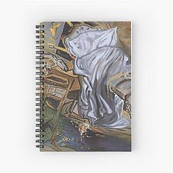 Bed And Two Bedside Tables Attacking A Cello Final Stage By Salvador Dali Spiral Notebook