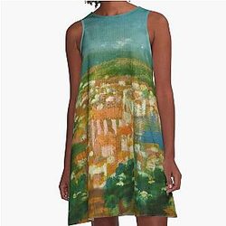 Landscape Near Cadaques by Salvador Dali A Line Dress
