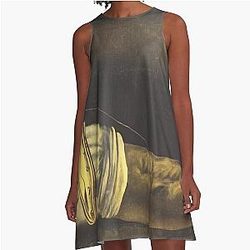 Anthropomorphic Bread by Salvador Dali A Line Dress