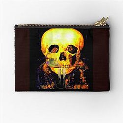 Vampire Style Skull optical illusion by Salvador Dali Zipper Pouch