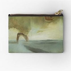 Landscape with rock in the shape of a triumphal arch by Salvador Dali Zipper Pouch