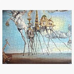 The Temptation of Saint Anthony by Salvador Dali Jigsaw Puzzle becomes 
The Temptation of Saint Anthony by Salvador Dali Jigsaw