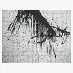 Night In The Hotel Abstract By Salvador Dali Black And White Jigsaw Puzzle