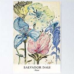Salvador Dali Flowers Poster