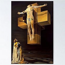 Salvador Dali Crucifixion Corpus Hypercubus Museum-Grade Art Print Digitally Remastered Surrealist Painting Poster