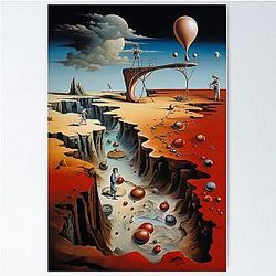 Salvador Dali Landscape Poster, Salvador Dali Poster, Surrealism Art Poster