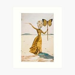 Salvador Dali Butterfly Woman Art Print