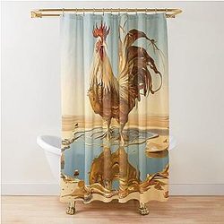 Salvador Dali Inspired Rooster Shower Curtain