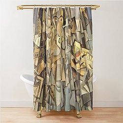 Cubist Self Portrait by Salvador Dali Shower Curtain