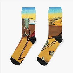 Salvador Dali The Persistence of Memory surrealist painting toy mashup Socks