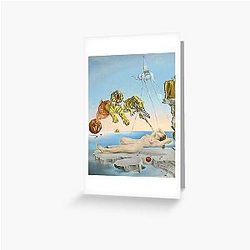 Salvador Dali Dream Caused by the Flight of a Bee Around a Pomegranate a Second Before Awakening Greeting Card