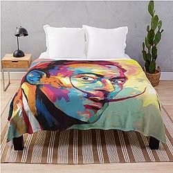 Salvador Dali Portrait Throw Blanket