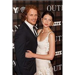 Sam Heughan Caitriona Balfe at Arrivals for Outlander Series Premiere at 92nd Street Y New York Ny on July 28 2014. Photo by Jason Smith/Everett Collection