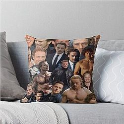 Sam Heughan Collage Throw Pillow