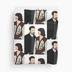 Caitriona Balfe and Sam Heughan Duvet Cover