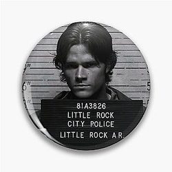 Supernatural Sam Winchester Mugshot Pin