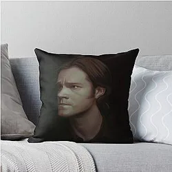Jared Padalecki as Sam Winchester from Supernatural Throw Pillow