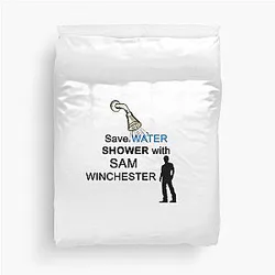 Shower with Sam Winchester Duvet Cover