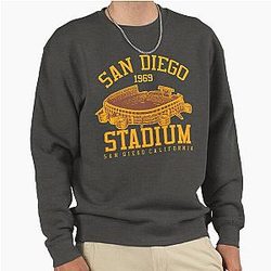 SAN DIEGO STADIUM JACK MURPHY STADIUM VINTAGE PULLOVER SWEATSHIRT AND STICKER