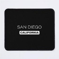 San Diego City California USA Simple White Text Mouse Pad