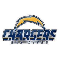 60613 Los Angeles Chargers Heavy Duty Aluminum Color Emblem, Auto Decal - Alternate San Diego ChargersLogo