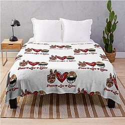 Peace Love 49ers Football Team Throw Blanket