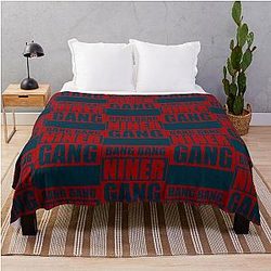 Bang Bang Niner Gang (Red) 49ers Throw Blanket