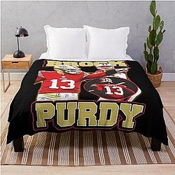 Brock Purdy 49ers Football Poster Throw Blanket
