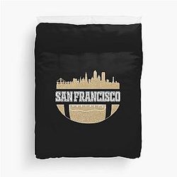 Retro San Francisco Skyline Football Fan Vintage Classic T-Shirt Duvet Cover
