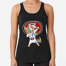 patrick unicorn dabbing football team San Francisco 49ers Racerback Tank Top