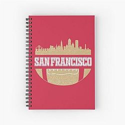 Retro 49ers Football San Francisco Skyline Spiral Notebook