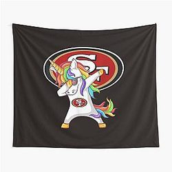 Patrick unicorn dabbing San Francisco 49er Tapestry