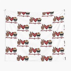 Peace Love San Francisco 49ers Football Team Tapestry