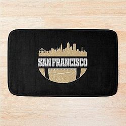 Retro San Francisco Skyline Football Fan Classic T-Shirt Bath Mat
