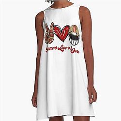 Peace Love 49ers Football Team A-Line Dress