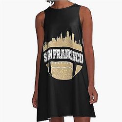 Retro 49ers Vintage San Francisco Skyline Classic T-Shirt A-Line Dress