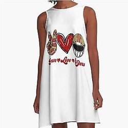 Peace Love 49ers Football A-Line Dress