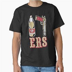 Cool Mens 49ers 40 OZ 9MM Gold Gun Classic T-Shirt