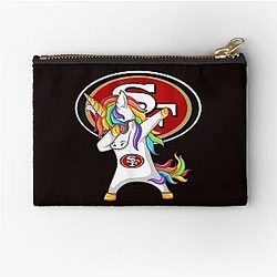 Patrick Unicorn Dabbing Football Team San Francisco 49er T Shirt Zipper Pouch