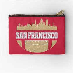 Retro 49ers Football Fan San Francisco Skyline Zipper Pouch