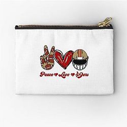 Peace Love 49ers Football Team Zipper Pouch