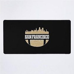 Retro 49ers Football Fan San Francisco Skyline Classic T-Shirt Desk Mat