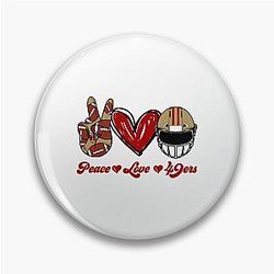Peace Love 49ers Football Team Pin